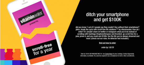 Stai un anno senza smartphone e vinci 100mila dollari