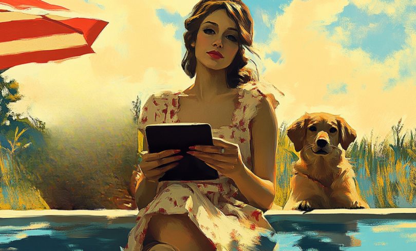 Illustrazione di una ragazza sconsolata che guarda l’iPad alla ricerca di un date